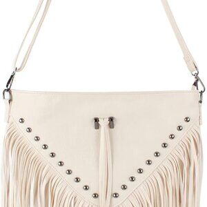 Women’s Leather Fringe Messenger Bag Large Hobo Crossbody Tassel Shoulder Bags,
